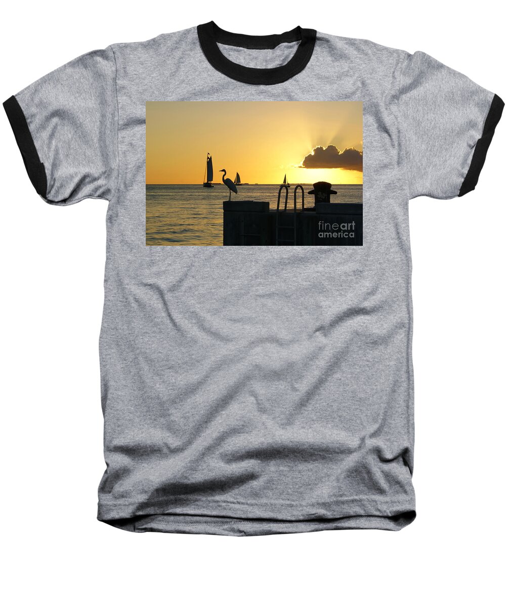 Key West Baseball T-Shirt featuring the photograph Key West Sunset by Olga Hamilton