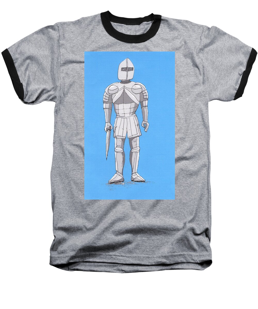 Knight Baseball T-Shirt featuring the digital art Knight by Stacy C Bottoms