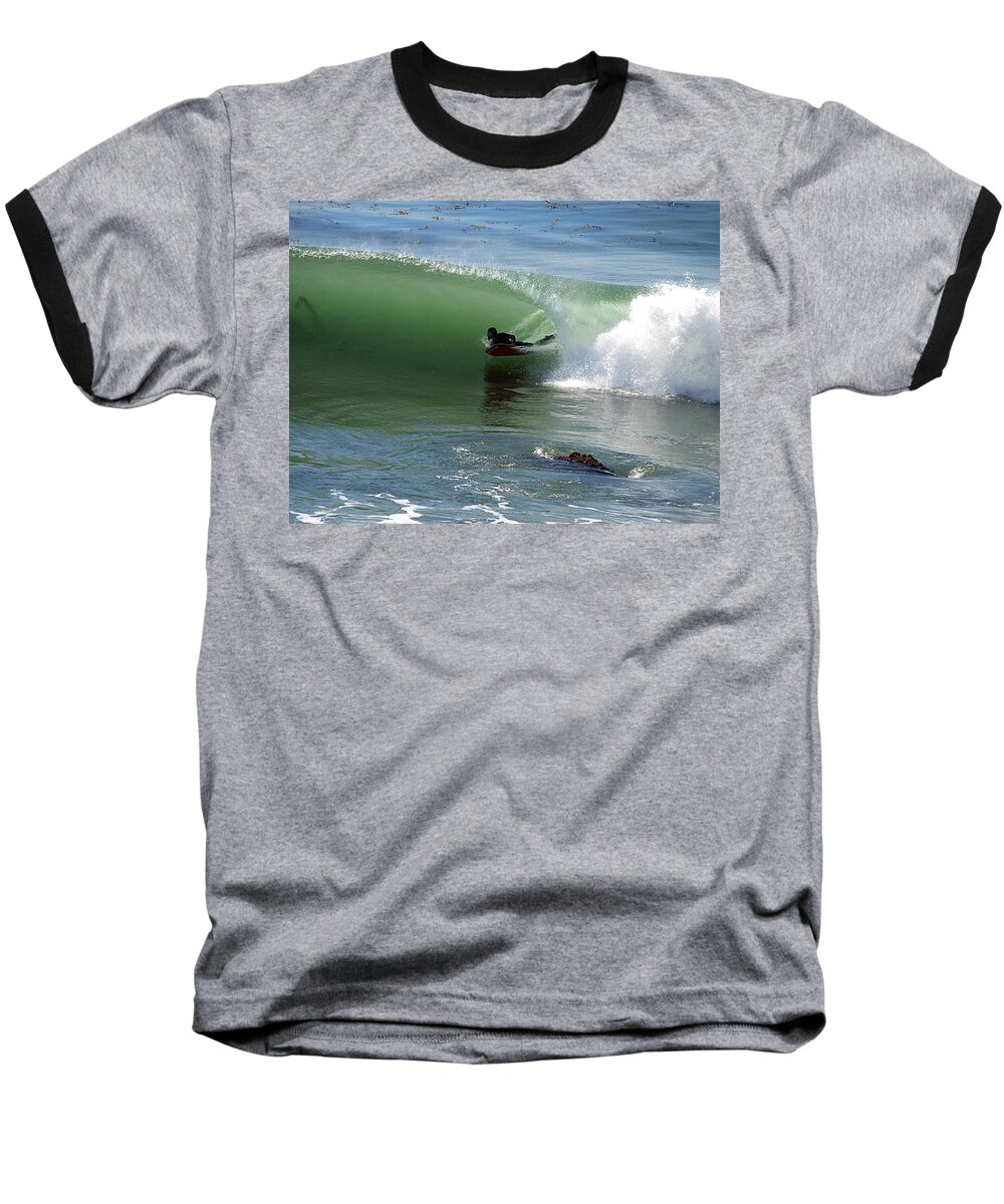 Body Surfing Baseball T-Shirt featuring the photograph Know What Lies Beneath by Joe Schofield