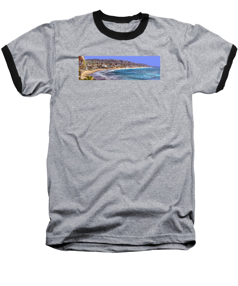 Laguna Baseball T-Shirt featuring the photograph Laguna Beach Coast Panoramic by Jim Carrell