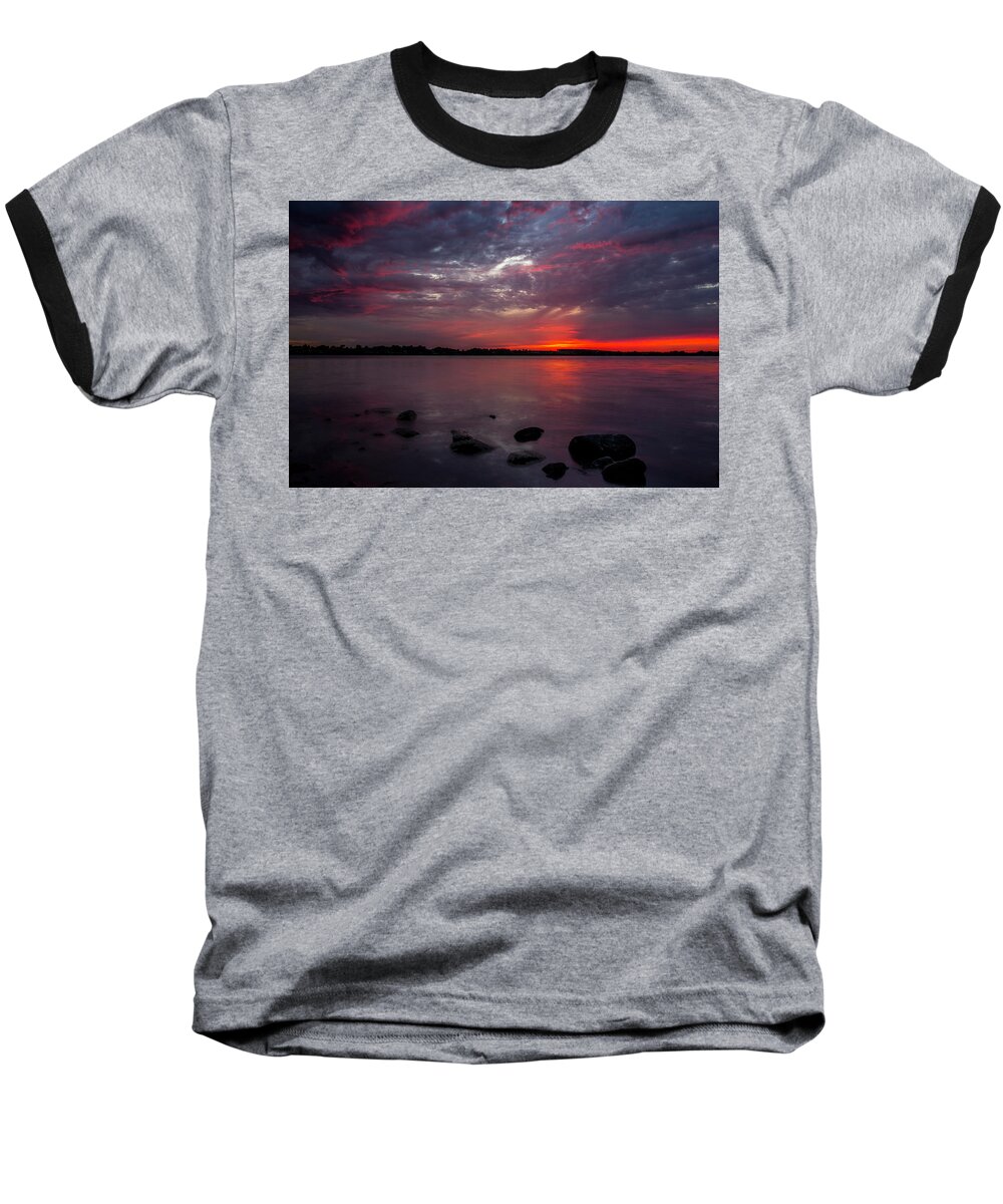 Lake Baseball T-Shirt featuring the photograph Lake Herman Sunset by Aaron J Groen