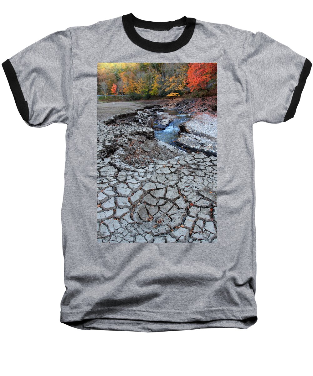 Color Baseball T-Shirt featuring the photograph Lake No More by Jennifer Robin