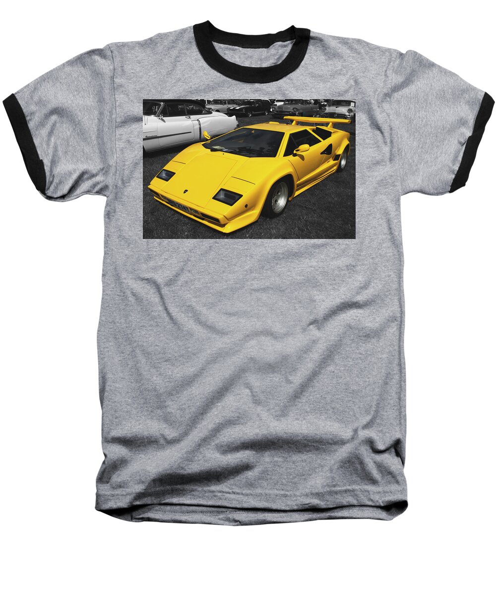 Lamborghini Baseball T-Shirt featuring the photograph Lamborghini Countach by Chris Day