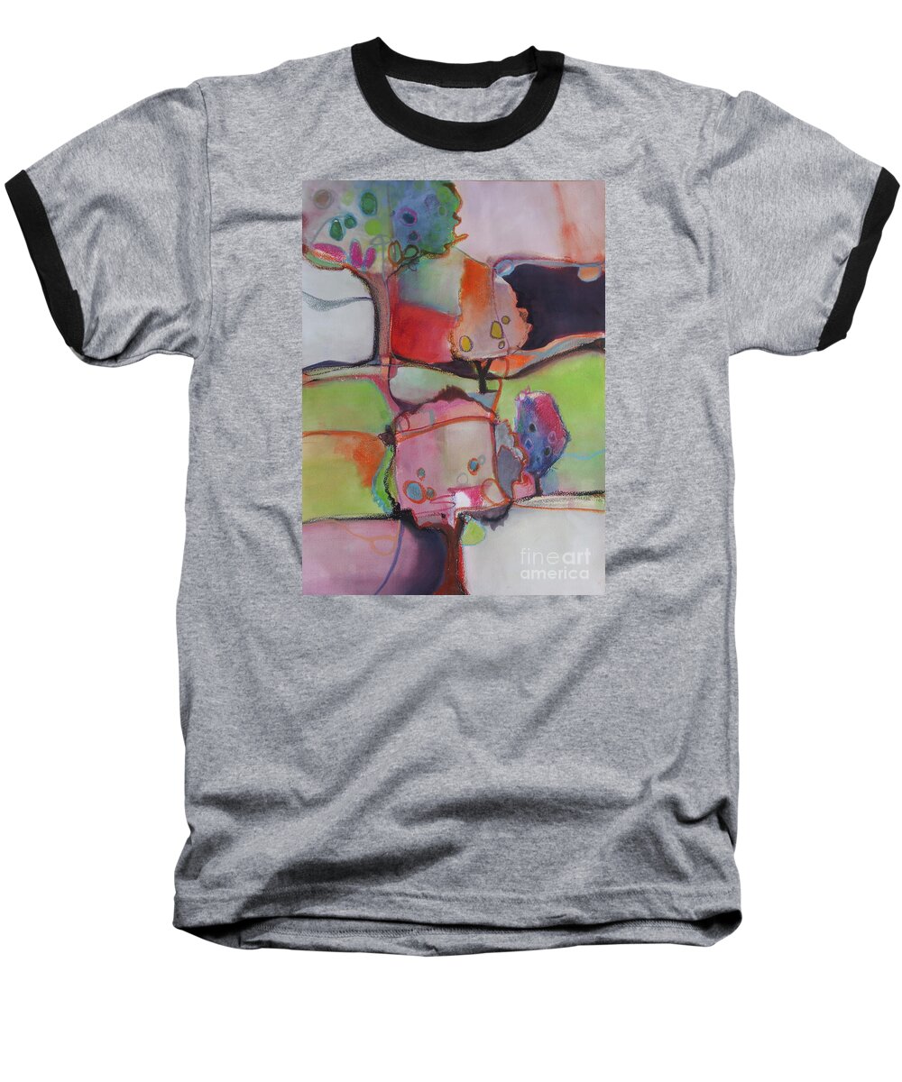 Trees Baseball T-Shirt featuring the painting Landscape by Michelle Abrams