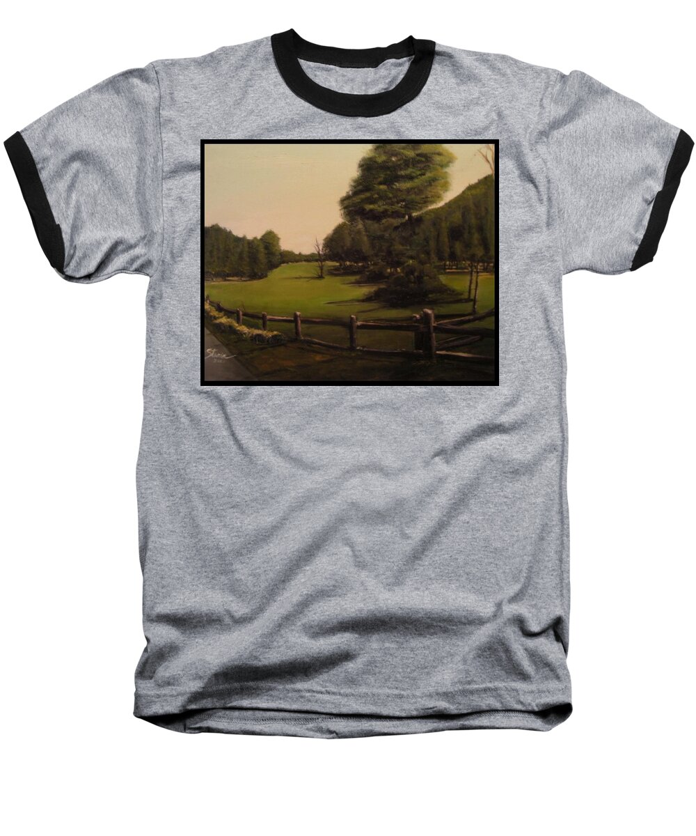 Fineartamerica.com Baseball T-Shirt featuring the painting Landscape of Duxbury Golf Course - Image of Original Oil Painting by Diane Strain