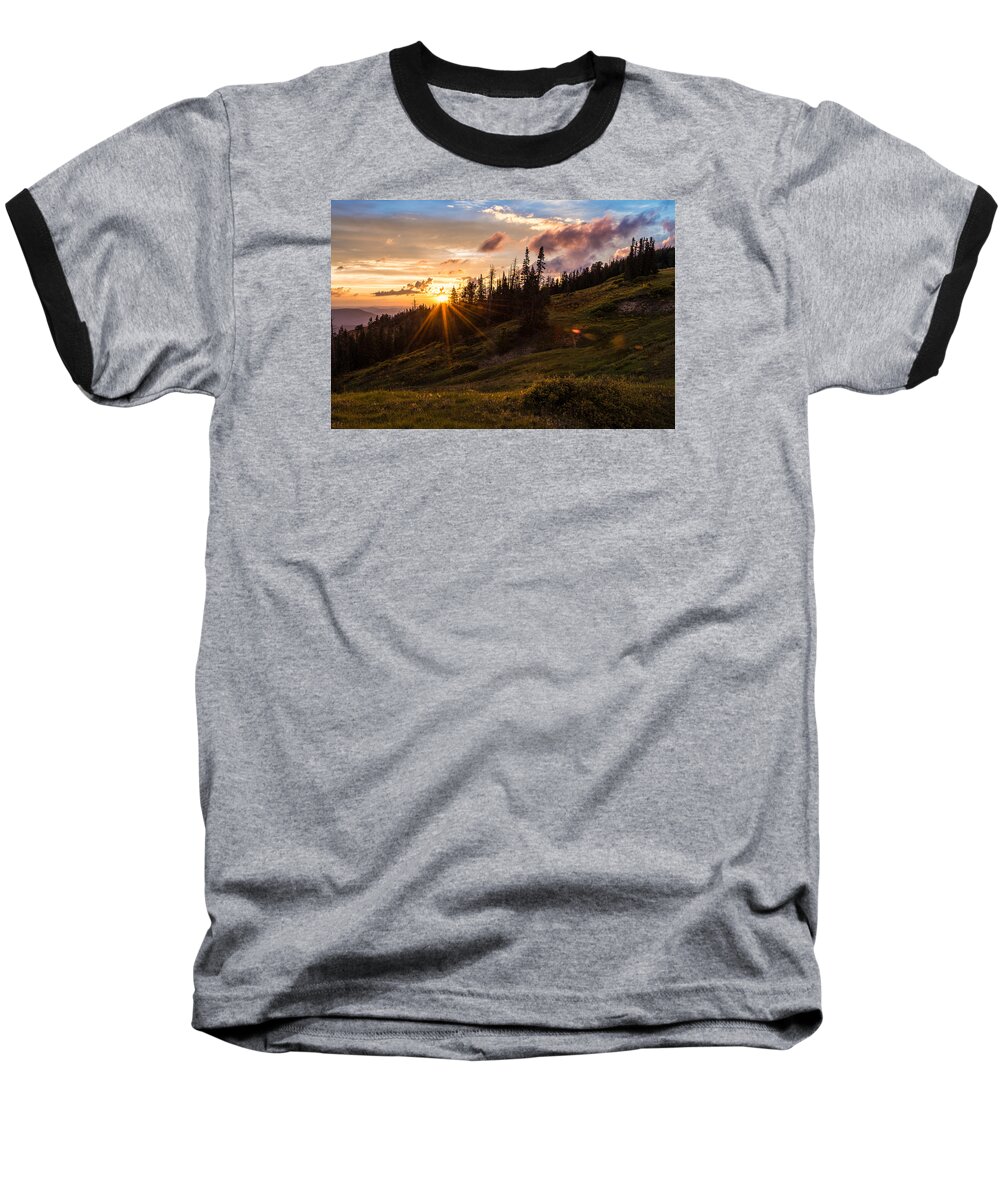 Last Light At Cedar Baseball T-Shirt featuring the photograph Last Light at Cedar by Chad Dutson