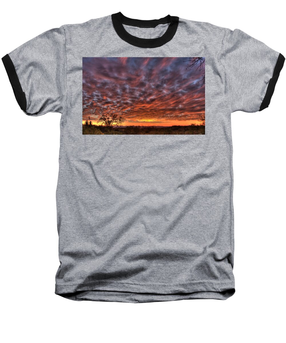 Sunset Baseball T-Shirt featuring the photograph Last Light in Oracle by Tam Ryan
