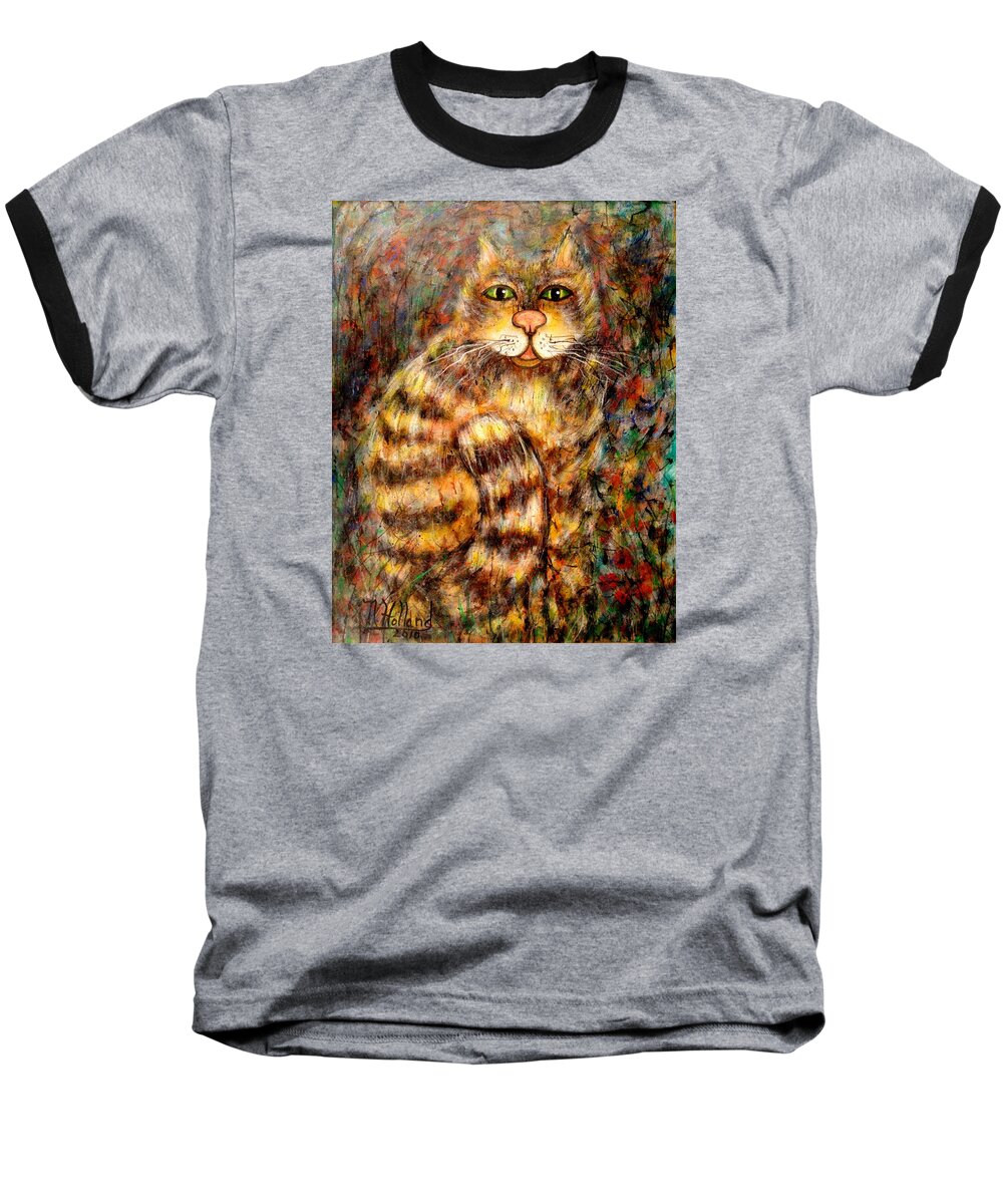 Leo Baseball T-Shirt featuring the painting LEO by Natalie Holland