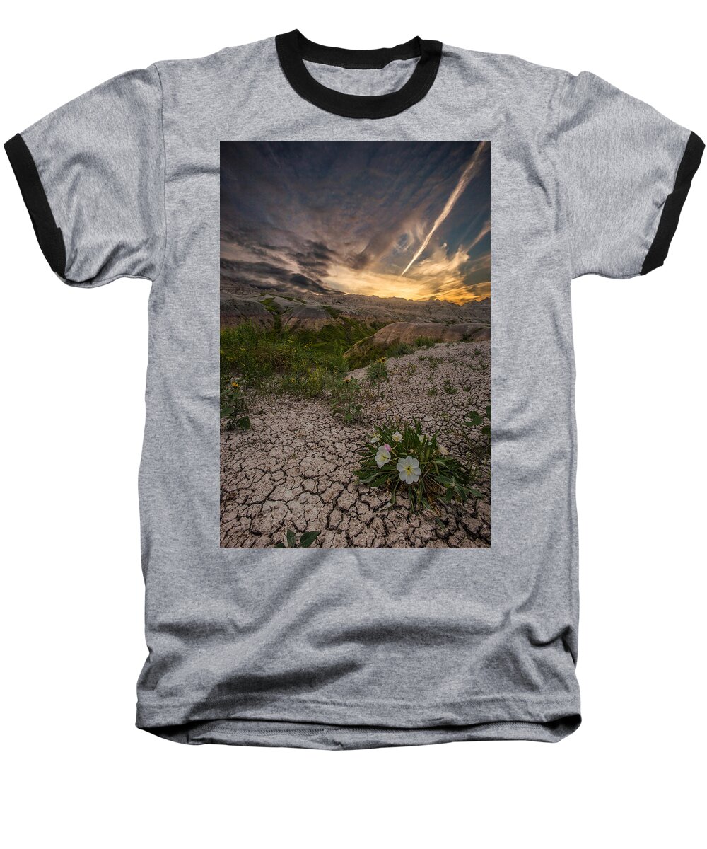 Badlands National Park Baseball T-Shirt featuring the photograph Life Finds A Way by Aaron J Groen