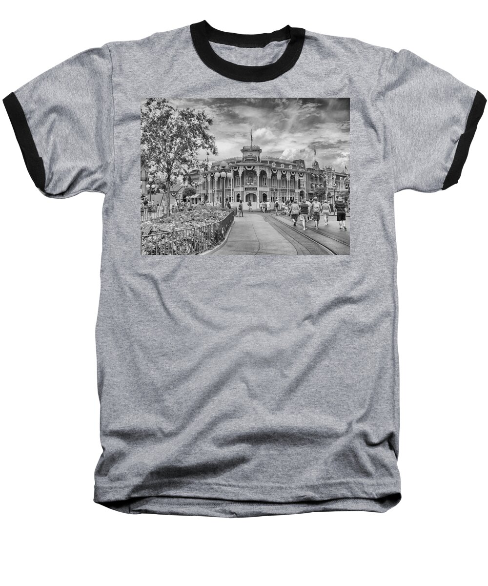 Disney Baseball T-Shirt featuring the photograph Life on Main Street by Howard Salmon