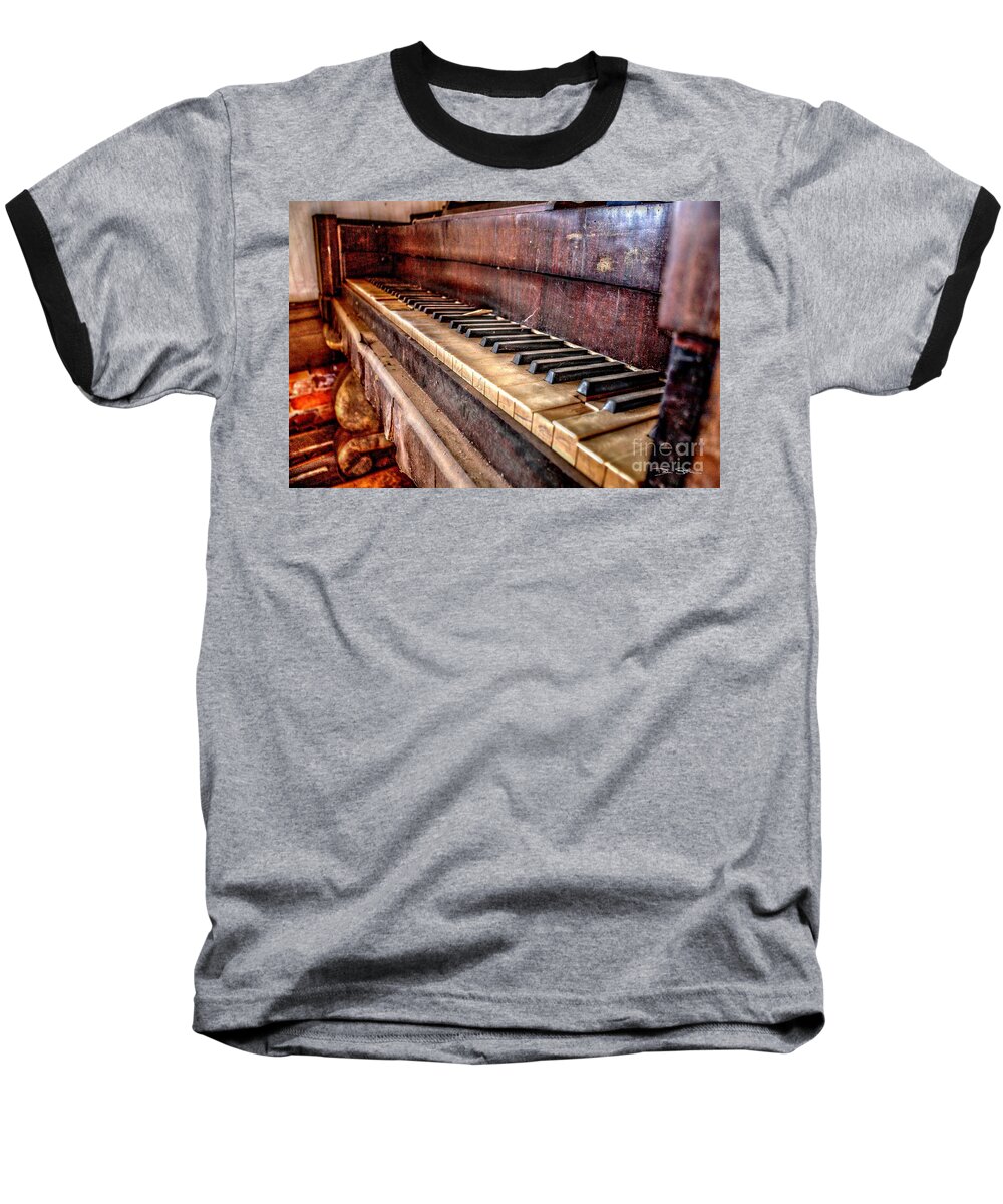 House Baseball T-Shirt featuring the digital art Lifeless Keys by Dan Stone