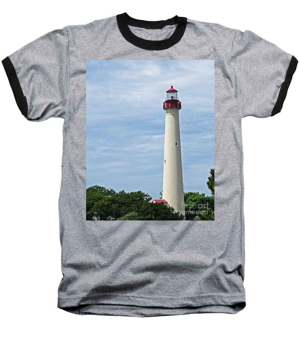 Lighthouse Baseball T-Shirt featuring the photograph Light House At Cape May NJ by Dawn Gari