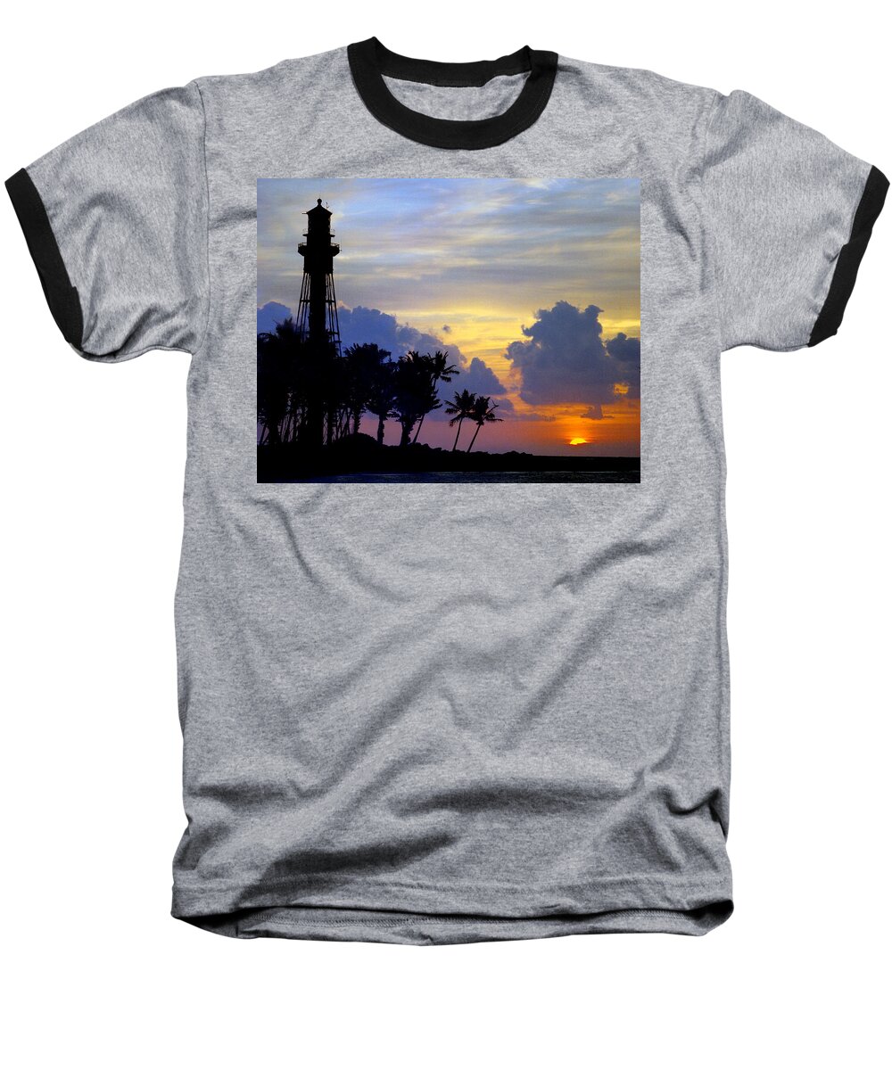 Lighthouse Baseball T-Shirt featuring the photograph Lighthouse Point Sunrise 2 by Brent L Ander