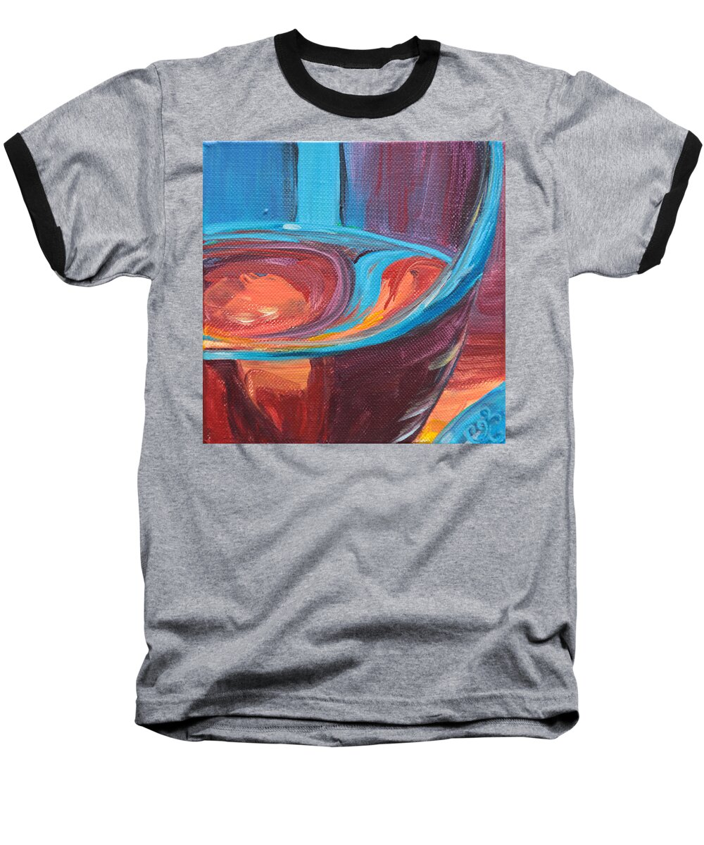 Wine Baseball T-Shirt featuring the painting Liquid Sway by Trina Teele