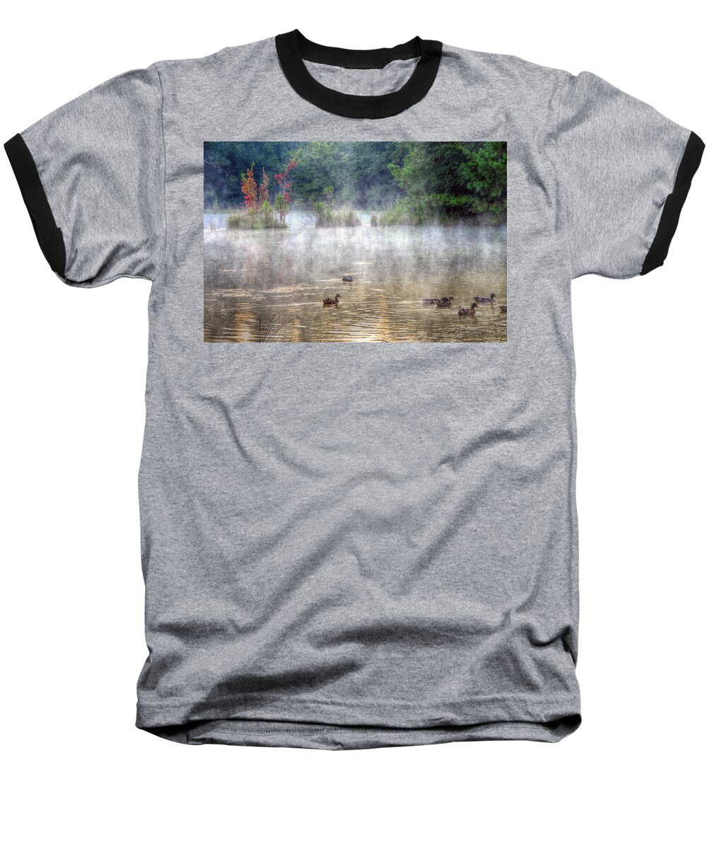 Pond Baseball T-Shirt featuring the photograph Little Bit Of Fall by Charlotte Schafer