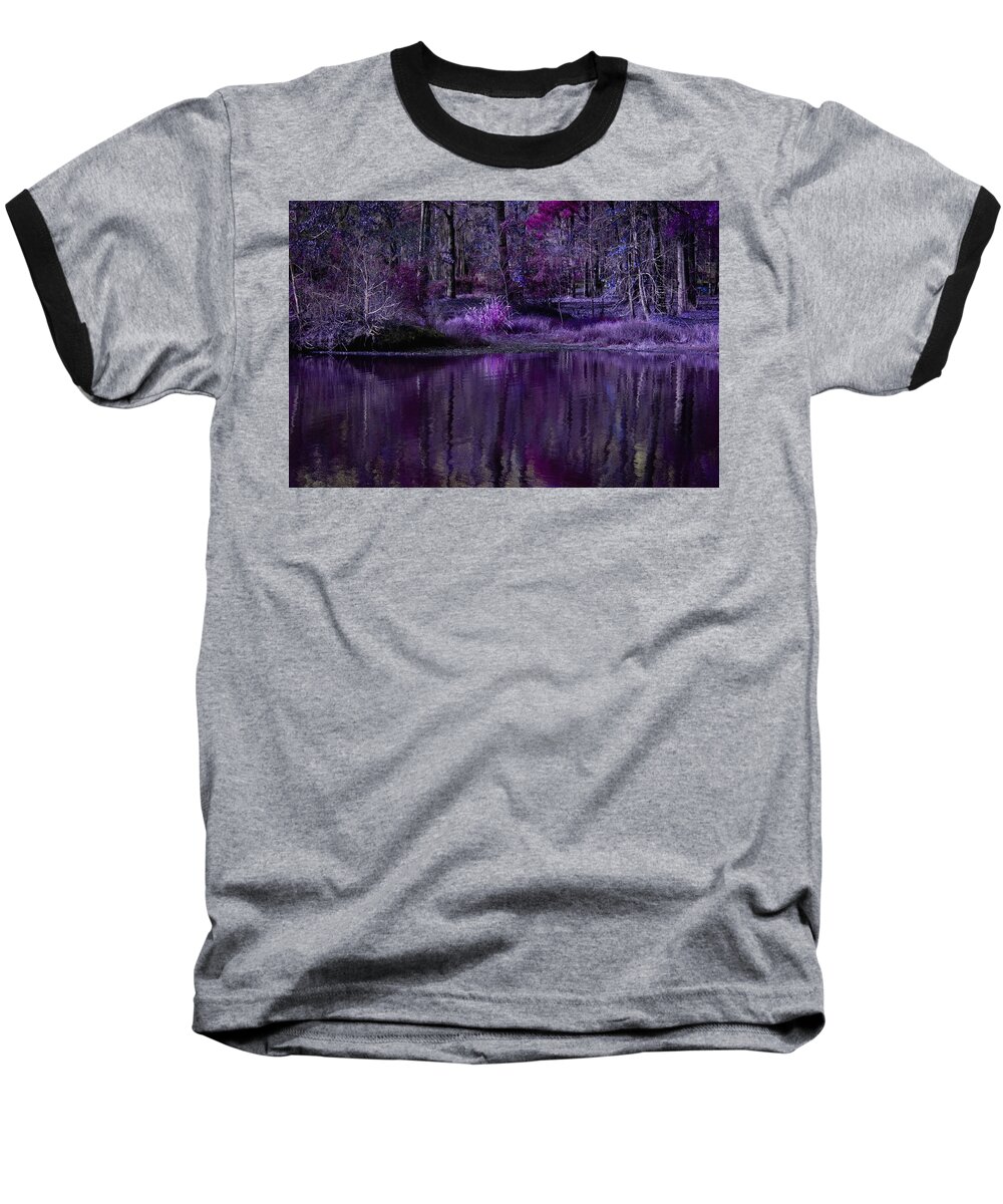 Art Baseball T-Shirt featuring the digital art Living in a Purple Dream by Linda Unger