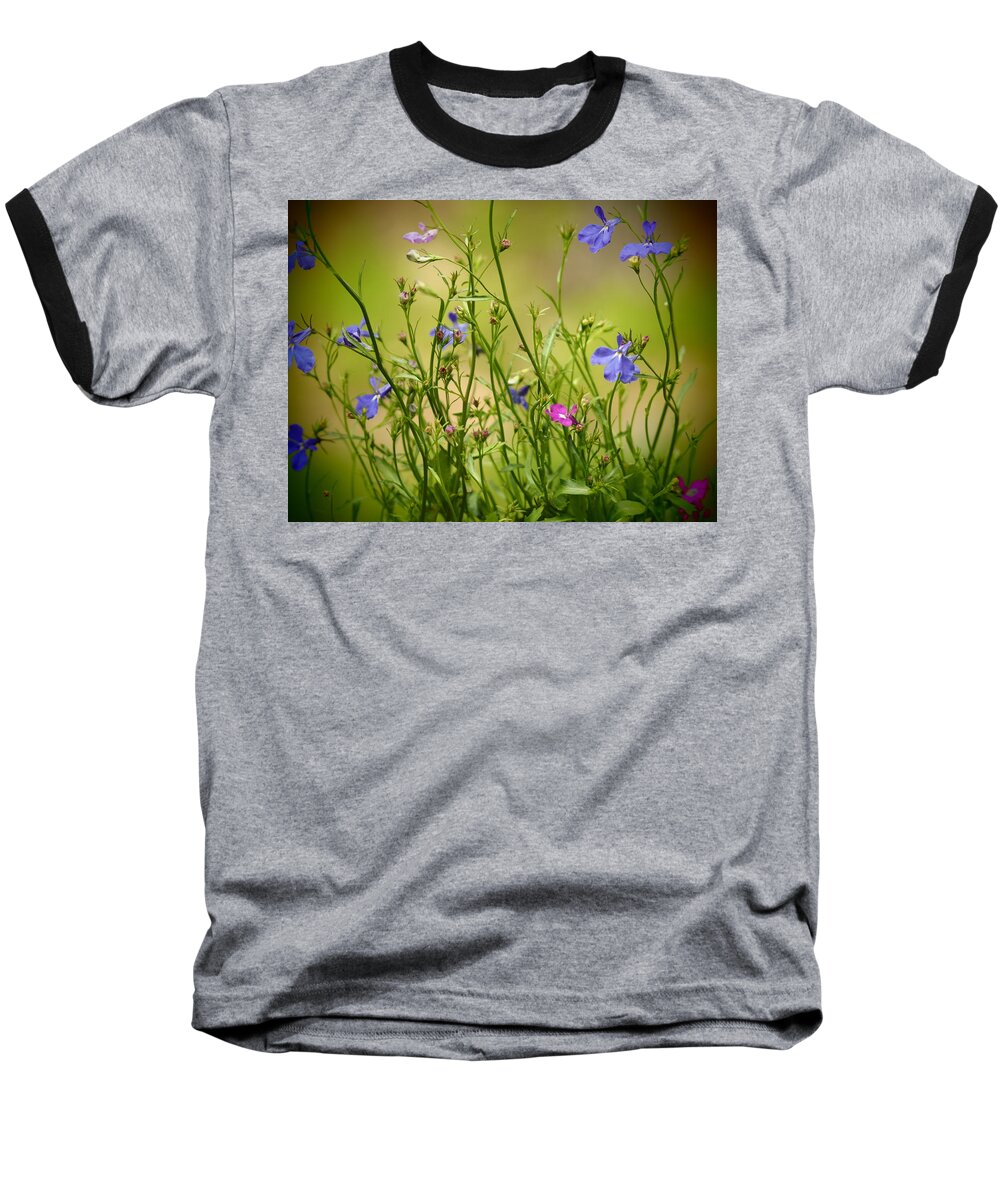 Flowers Baseball T-Shirt featuring the photograph Lobelia Flowers by Dorothy Lee