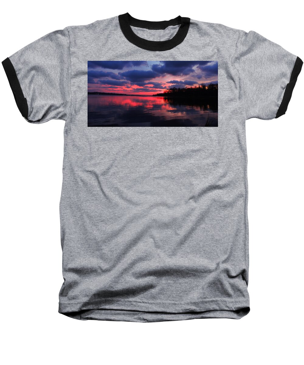 Locust Sunset Baseball T-Shirt featuring the photograph Locust Sunset by Raymond Salani III
