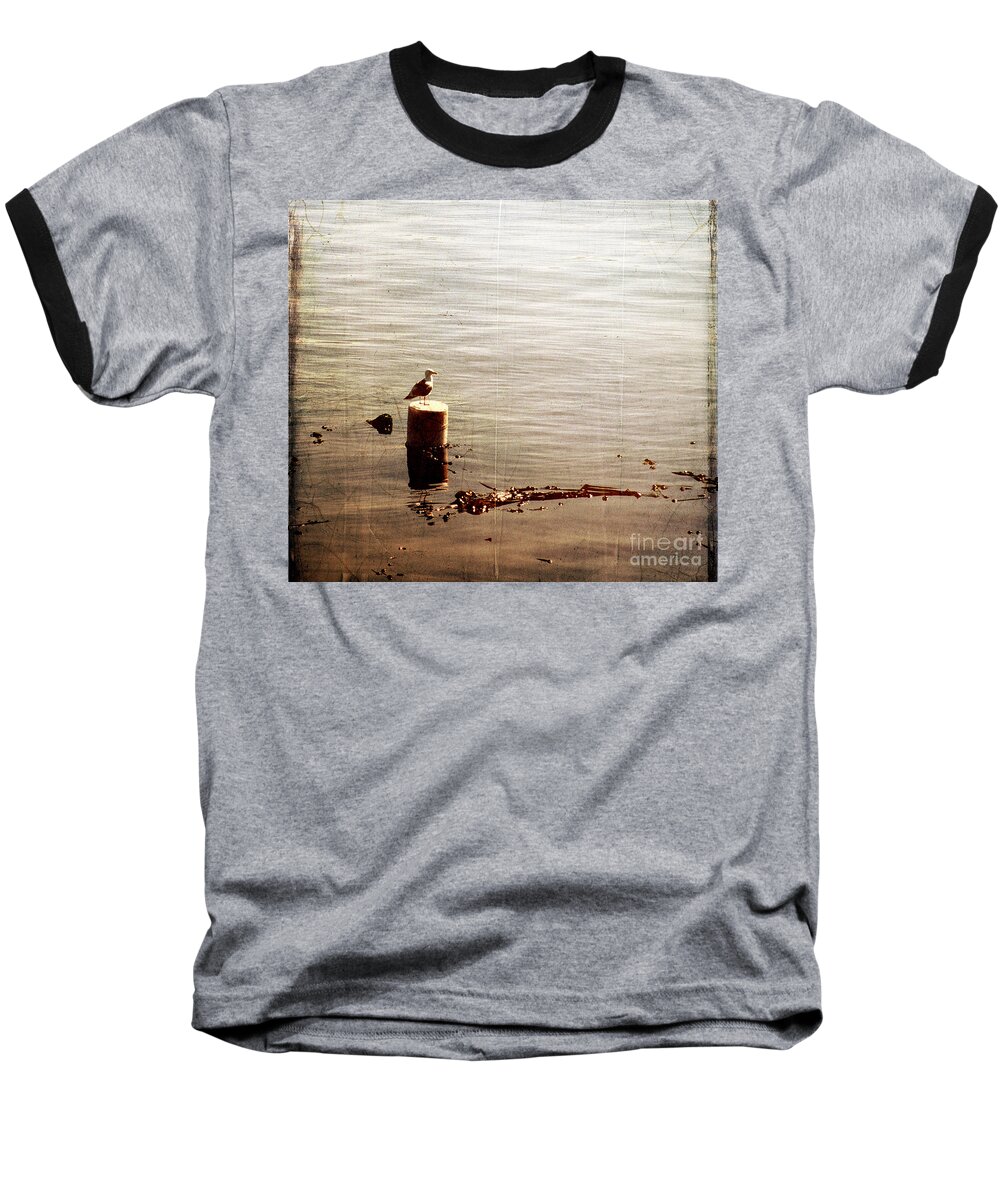 Sea Gull Baseball T-Shirt featuring the photograph Lone Gull I I by Sharon Elliott