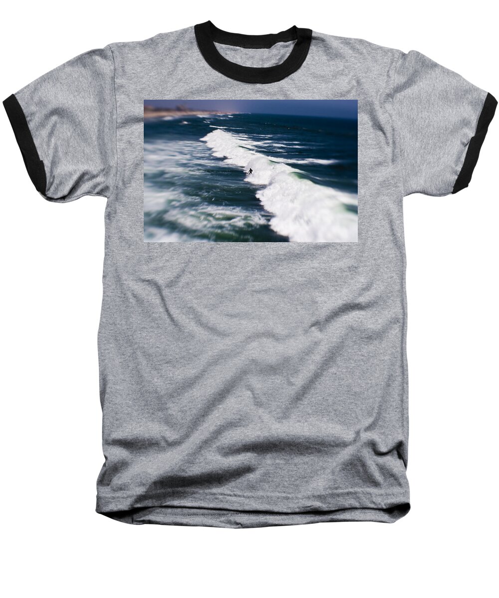 Surfer Baseball T-Shirt featuring the photograph Lone Surfer by Scott Pellegrin