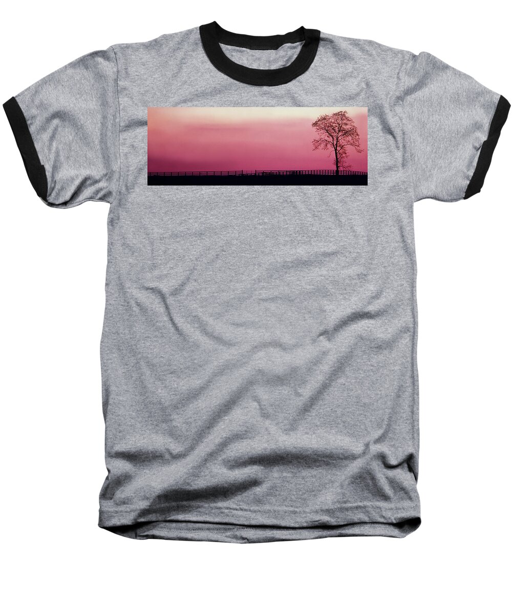 Sunset Baseball T-Shirt featuring the photograph Lone Tree Sunset by JustJeffAz Photography