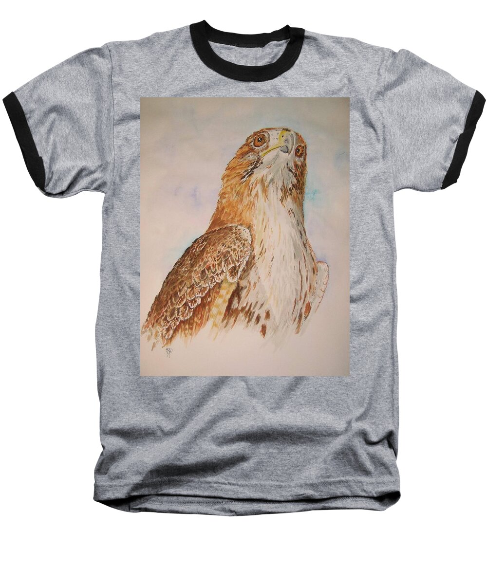 Hawk Baseball T-Shirt featuring the painting Looking Toward the Future by Nicole Angell