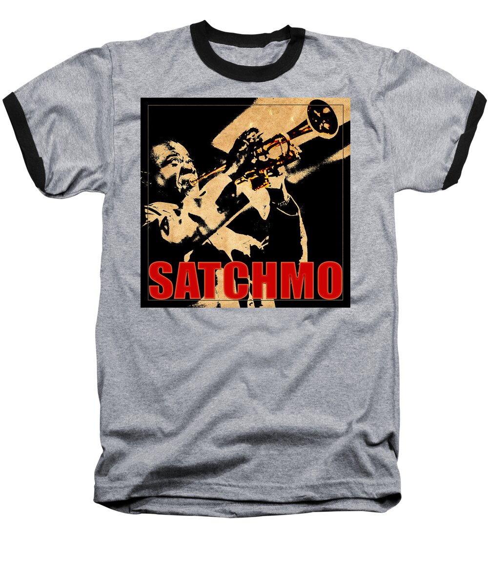 Louis Armstrong Baseball T-Shirt featuring the photograph Louis Armstrong by Andrew Fare