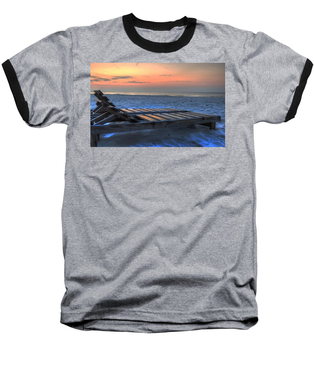 Alabama Baseball T-Shirt featuring the painting Lounge Closeup on Beach ... by Michael Thomas