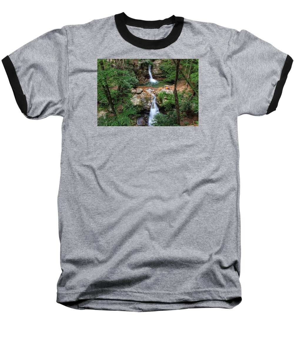 The Blue Hole Baseball T-Shirt featuring the photograph Love at the Blue Hole by Chris Berrier