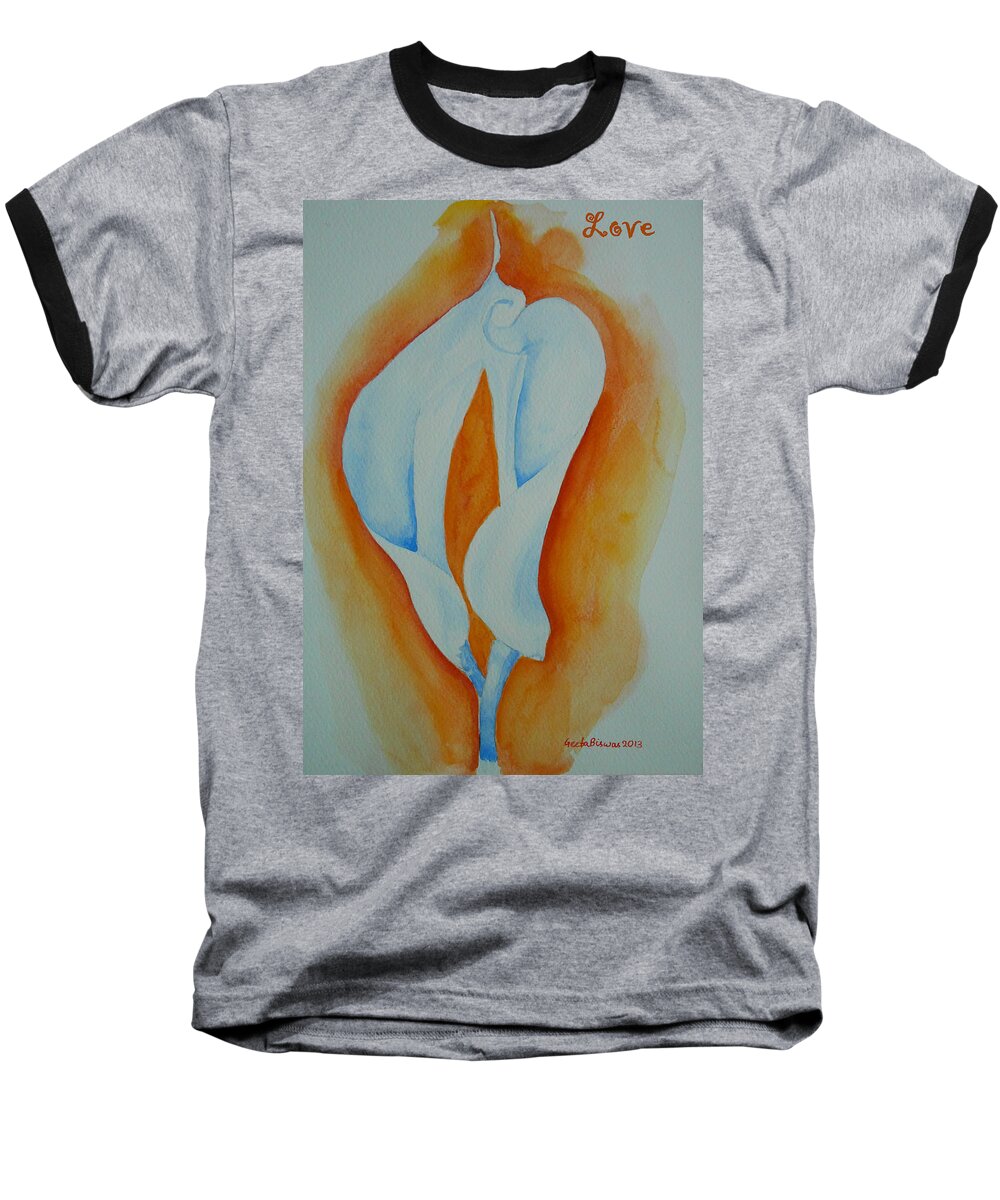 Calla Lily Baseball T-Shirt featuring the painting Calla lilies by Geeta Yerra