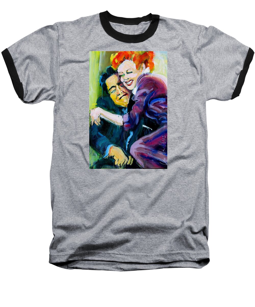 Paintings Baseball T-Shirt featuring the painting Lucy and Ricky by Les Leffingwell