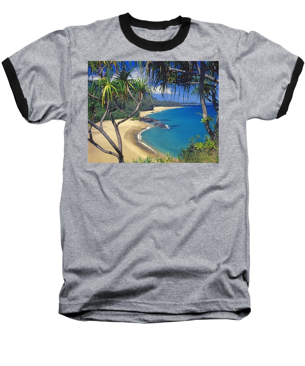 Lumahai Beach Baseball T-Shirt featuring the photograph Lumahai Beach by Ed Cooper Photography