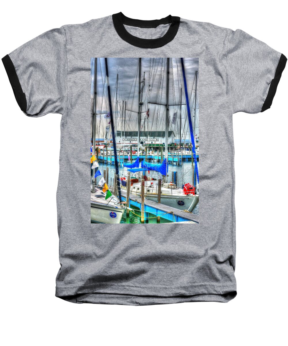 Harbor Baseball T-Shirt featuring the photograph Mackinac Island Harbor by Randy Pollard