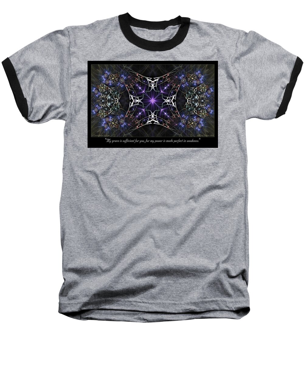 Fractal Baseball T-Shirt featuring the digital art Made Perfect by Missy Gainer