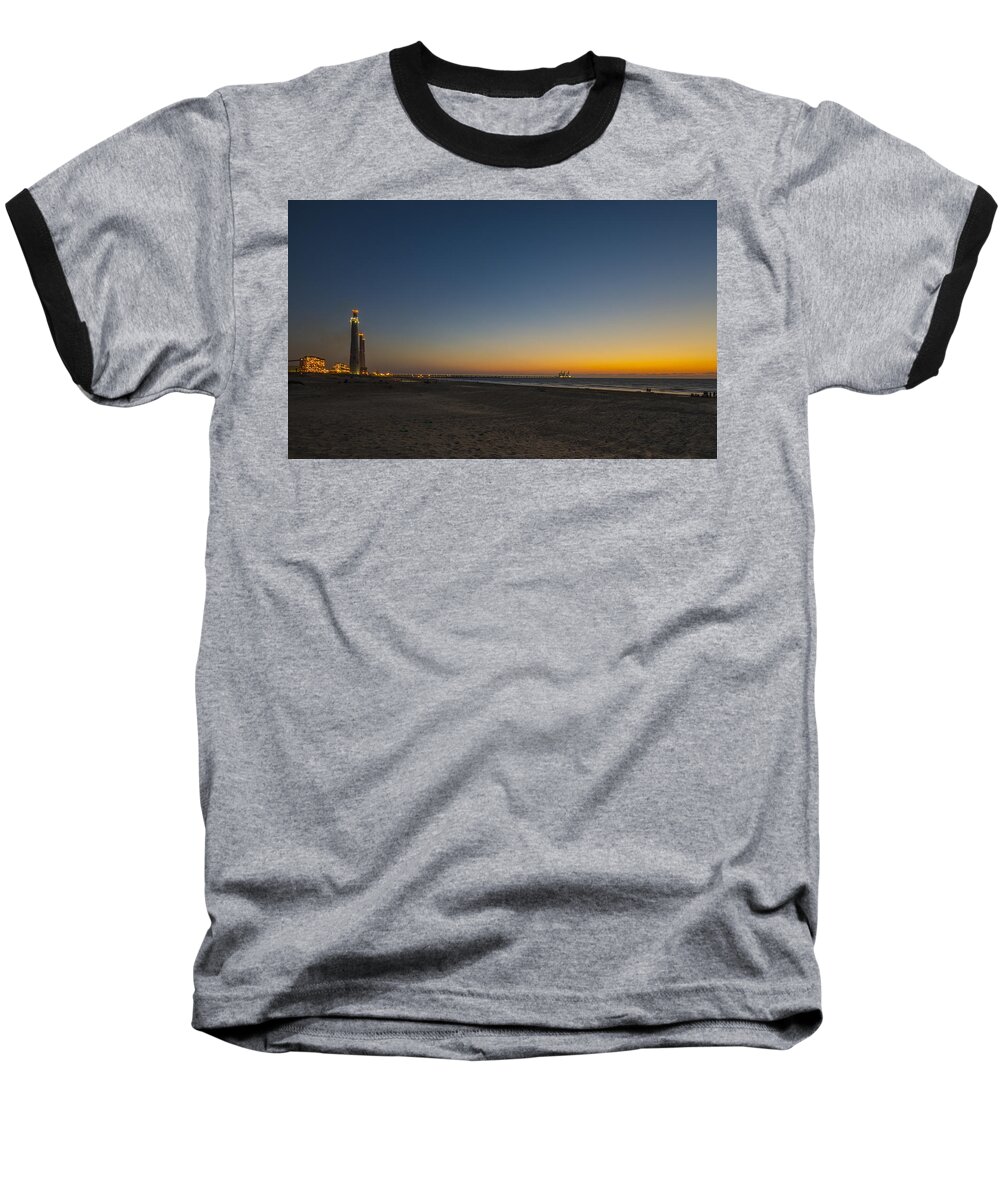 Israel Baseball T-Shirt featuring the photograph magical sunset moments at Caesarea by Ron Shoshani