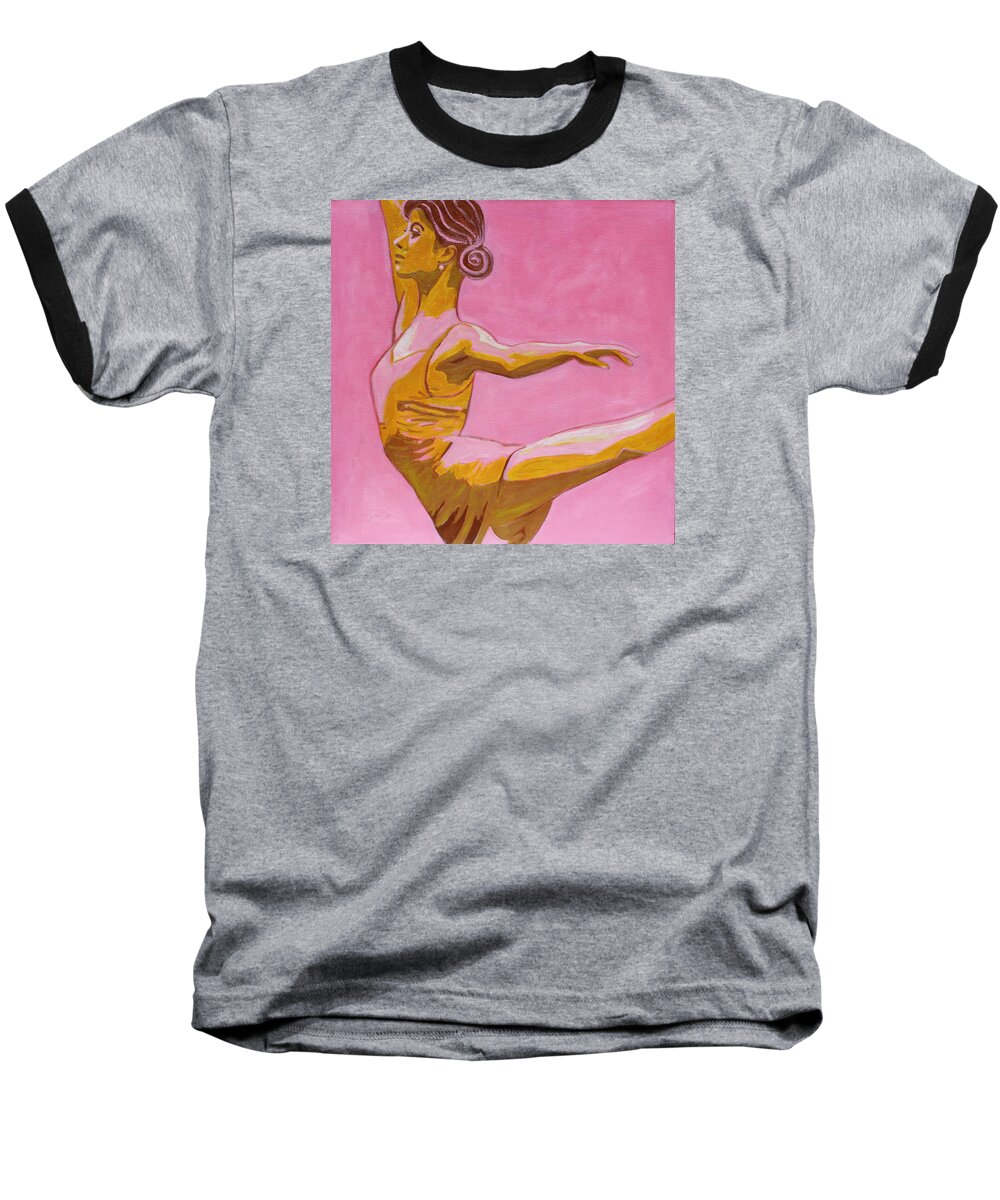 Figurative Baseball T-Shirt featuring the painting Main Stage V by Xueling Zou