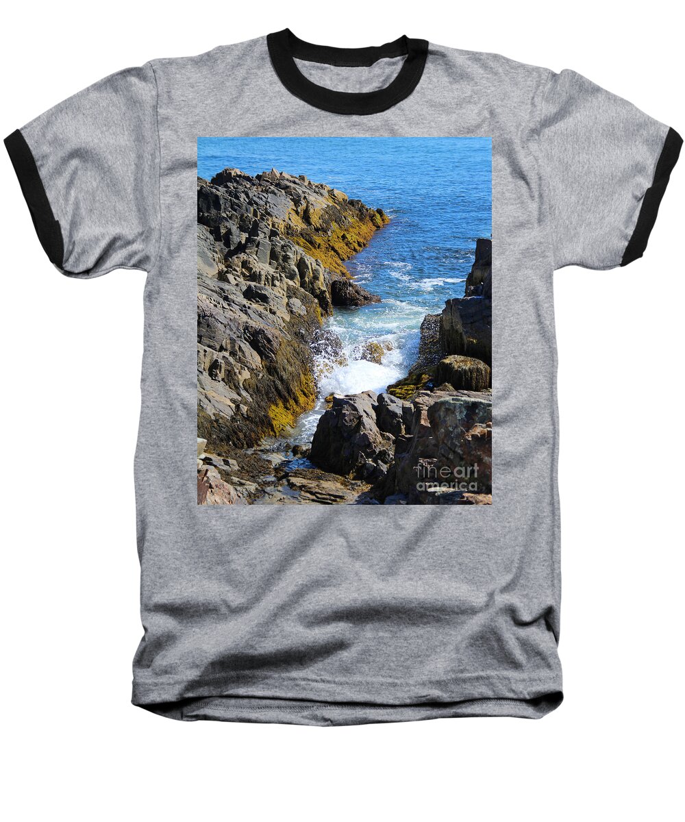 Landscape Baseball T-Shirt featuring the photograph Marginal Way Crevice by Jemmy Archer