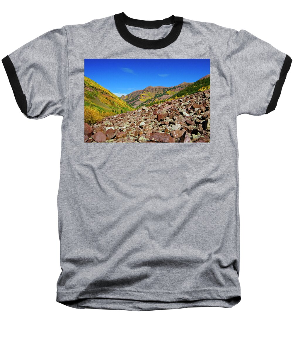 Colorado Baseball T-Shirt featuring the photograph Maroon Valley by Jeremy Rhoades