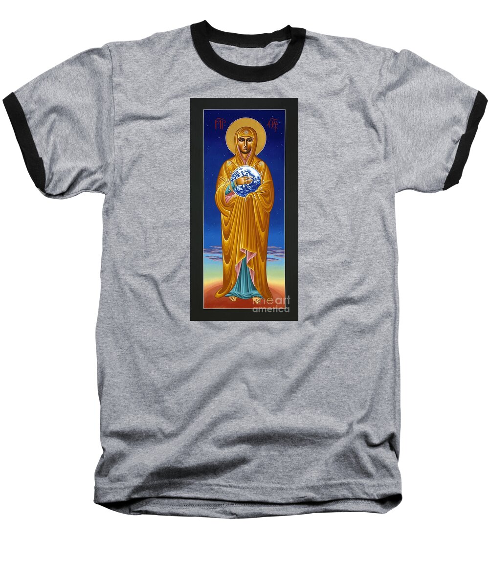 Mother Of All Nations Baseball T-Shirt featuring the painting Mary Most Holy Mother of All Nations 080 by William Hart McNichols