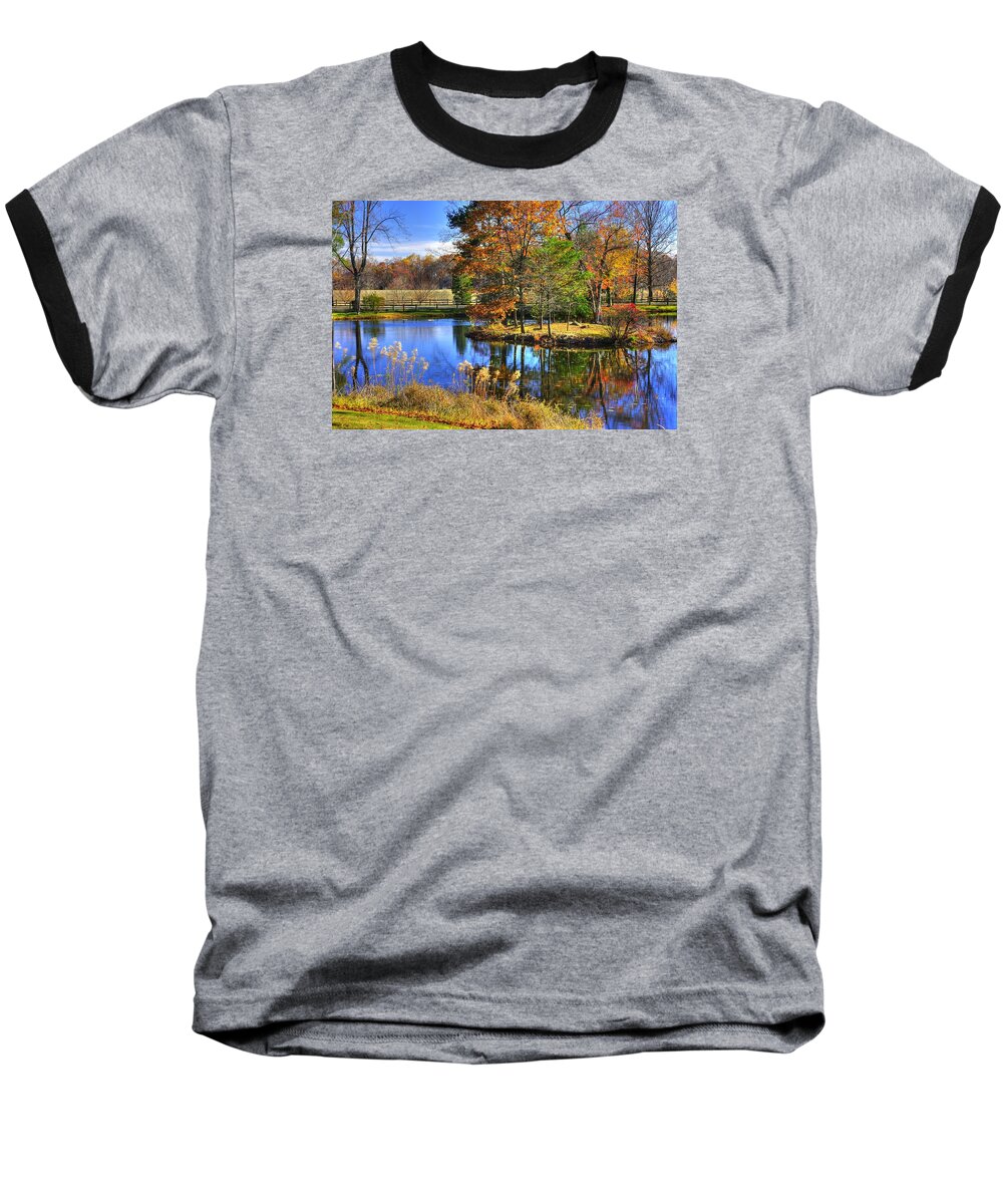 Maryland Baseball T-Shirt featuring the photograph Maryland Country Roads - Autumn Respite No. 1 - Stronghold Sugarloaf Mountain Frederick County MD by Michael Mazaika