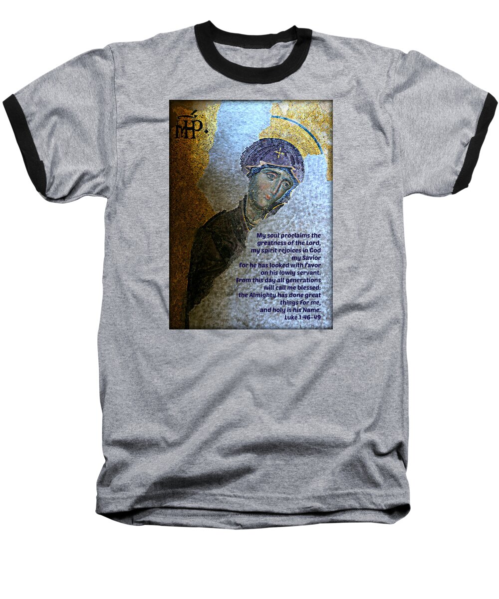 Magnificat Baseball T-Shirt featuring the photograph Mary's Magnificat by Stephen Stookey