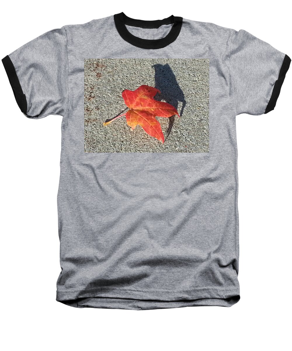 Red Leaf Baseball T-Shirt featuring the photograph Me and My Shadow by Caryl J Bohn