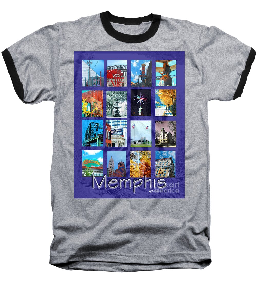 Memphis Baseball T-Shirt featuring the digital art Memphis by Lizi Beard-Ward