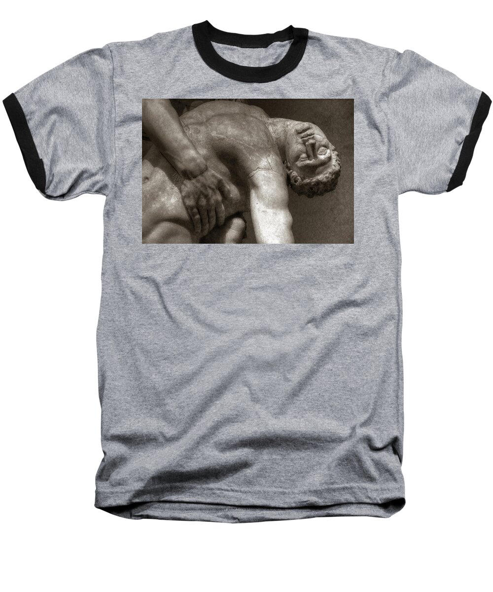 Florence Baseball T-Shirt featuring the photograph Menelaus supporting the body of Patroclus by Michael Kirk