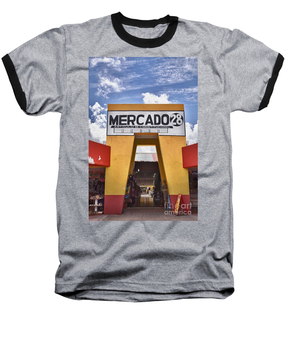 Cancun Baseball T-Shirt featuring the photograph Mercado 28 in Cancun by Bryan Mullennix