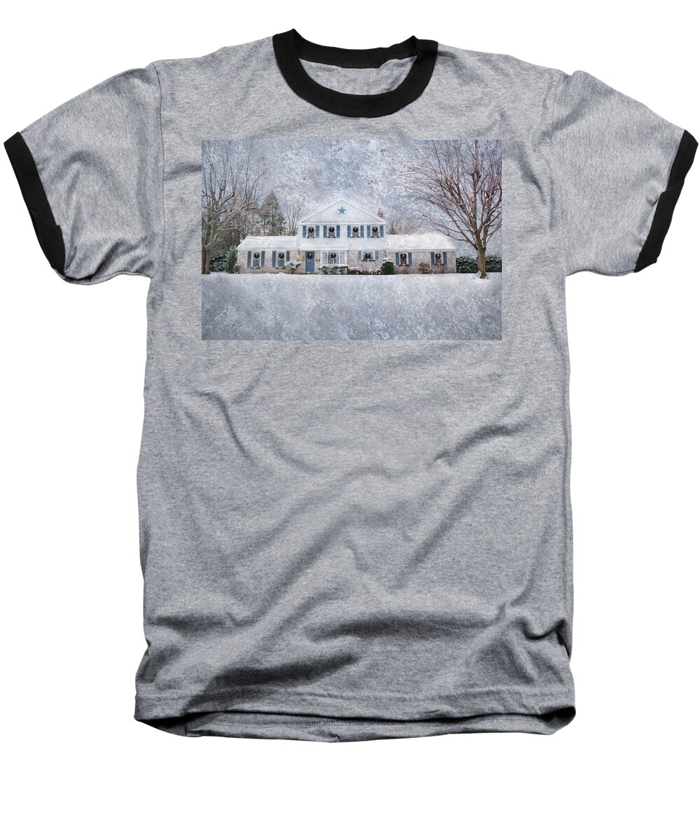 Christmas Baseball T-Shirt featuring the photograph Wintry Holiday by Shelley Neff
