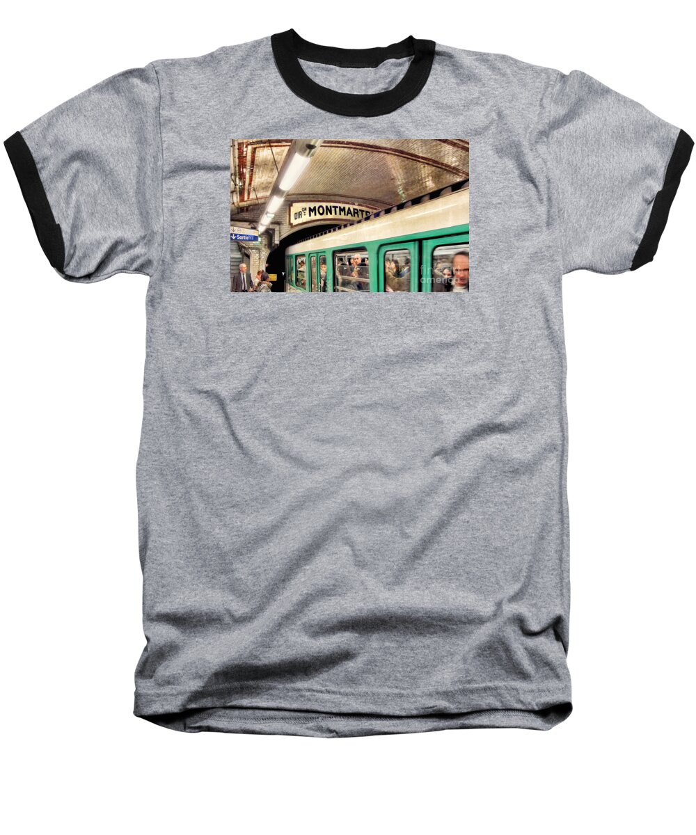 Metro Baseball T-Shirt featuring the photograph Metro to Montmartre. Paris  by Jennie Breeze