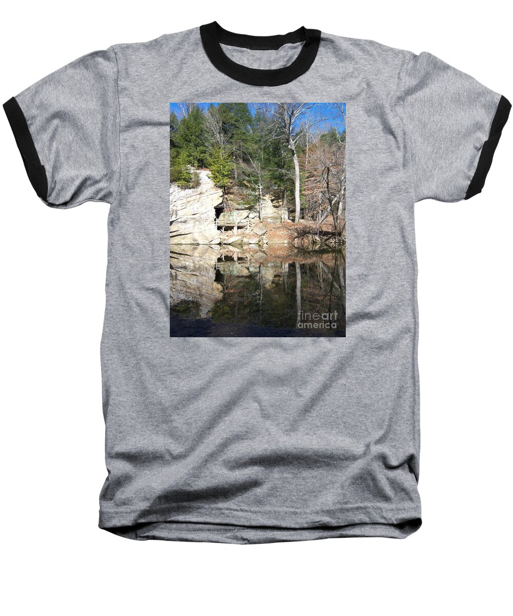 Landscape Baseball T-Shirt featuring the photograph Sugar Creek Mirror by Pamela Clements