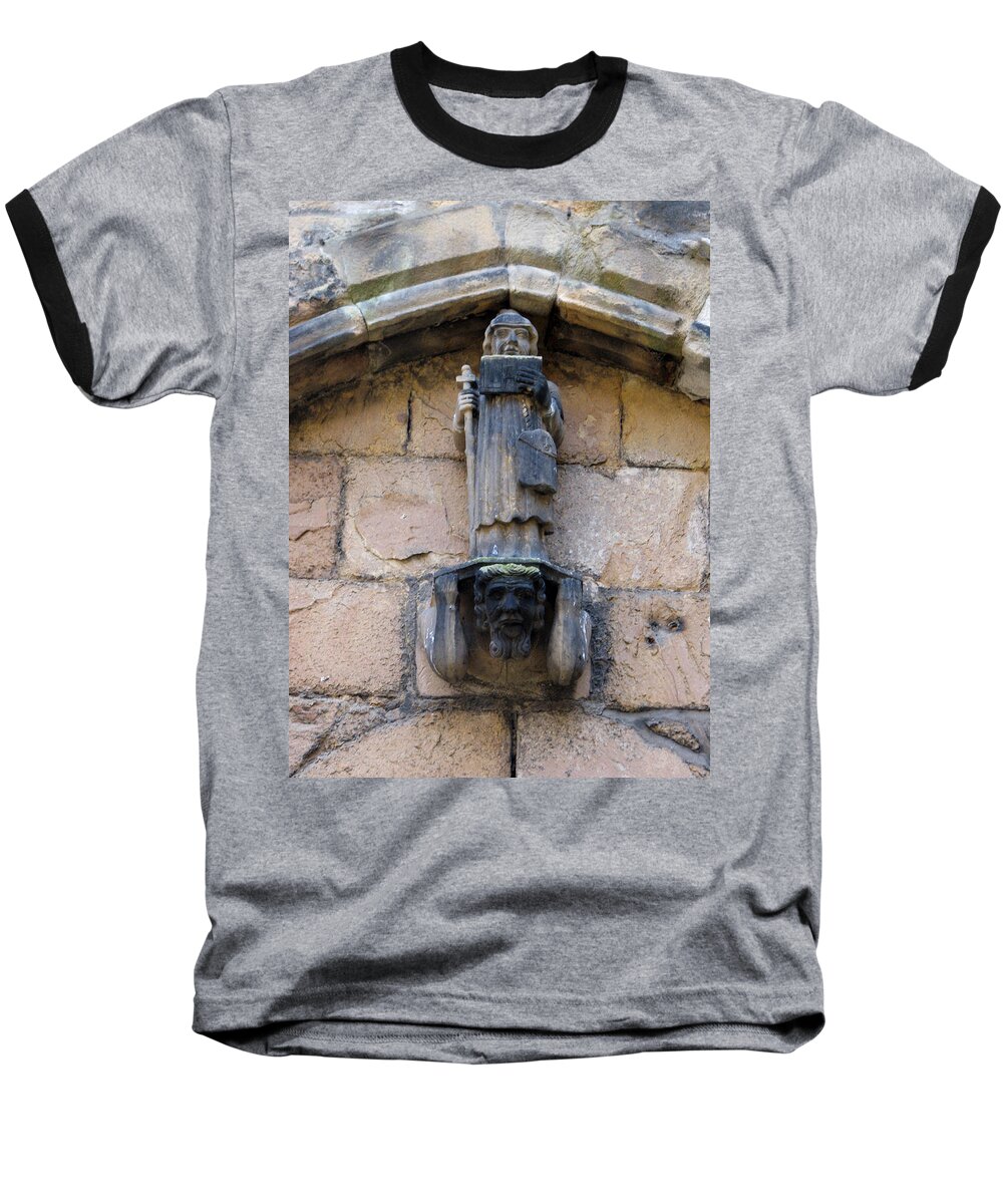 Statue Baseball T-Shirt featuring the photograph Monk by Stephanie Grant