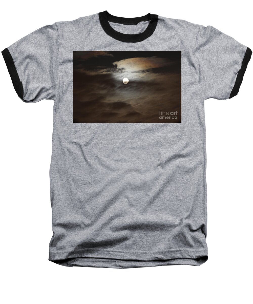Moon Baseball T-Shirt featuring the photograph Moon Shine 2 by Karen Adams